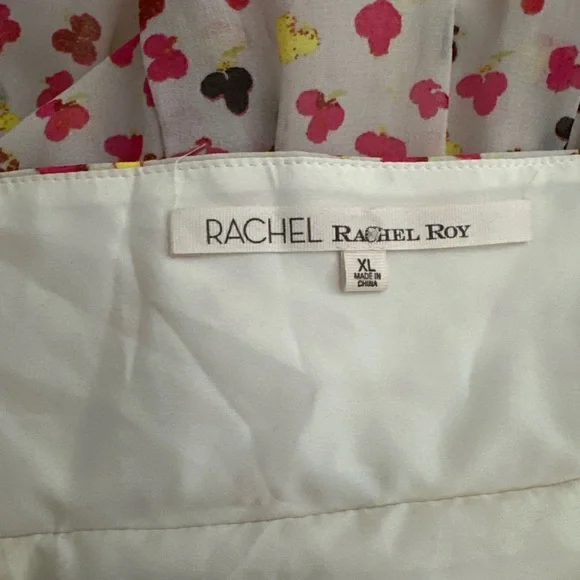 Rachel Roy Floral Dress XL Spaghetti Straps Button Front Lined - Picture 9 of 16